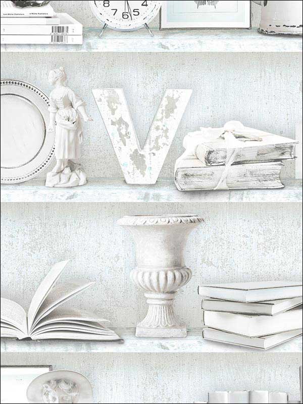 Curio Cabinet fabric in blue turquoise blue green color - pattern number FH37506 - by Patton Norwall in the Farmhouse Living collection