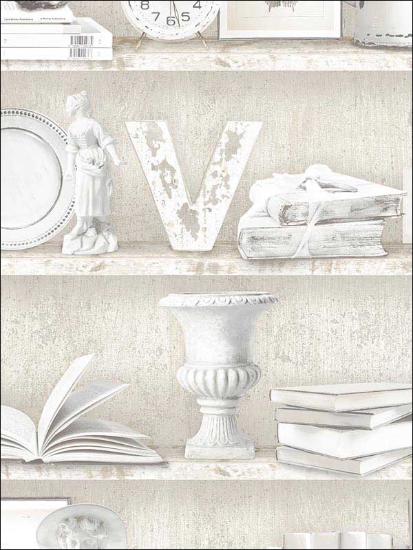 Curio Cabinet fabric in beige color - pattern number FH37507 - by Patton Norwall in the Farmhouse Living collection