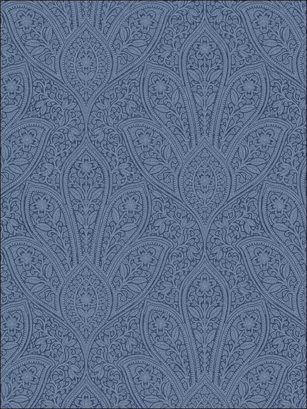 Distressed Paisley fabric in navy blue indigo blue color - pattern number FH37546 - by Patton Norwall in the Farmhouse Living collection