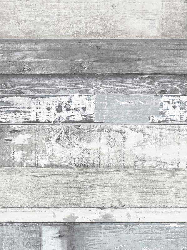 Beachwood wallpaper in white blue grey dove color - pattern number FH37554 - by Patton Norwall in the Farmhouse Living collection