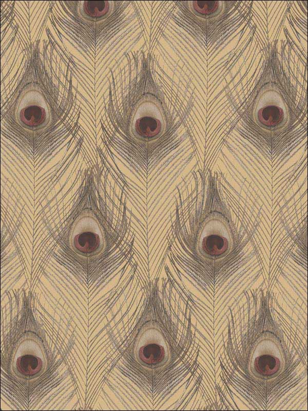 Peacock fabric in red color - pattern number G67980 - by Patton Norwall in the Organic Textures collection