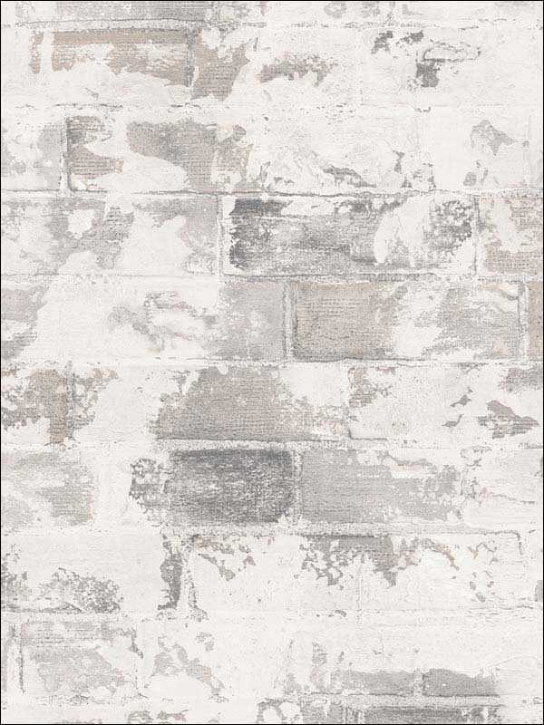 Brick wallpaper in dark grey color - pattern number G67990 - by Patton Norwall in the Organic Textures collection