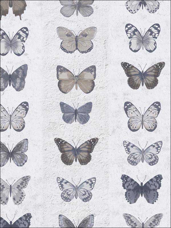 Jewel Butterflies Stripe fabric in blue color - pattern number G67991 - by Patton Norwall in the Organic Textures collection