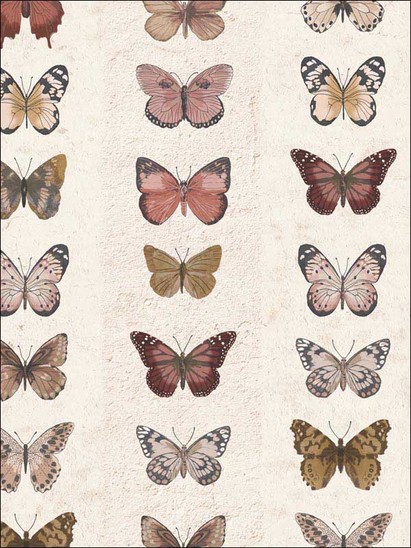 Jewel Butterflies Stripe fabric in beige color - pattern number G67992 - by Patton Norwall in the Organic Textures collection