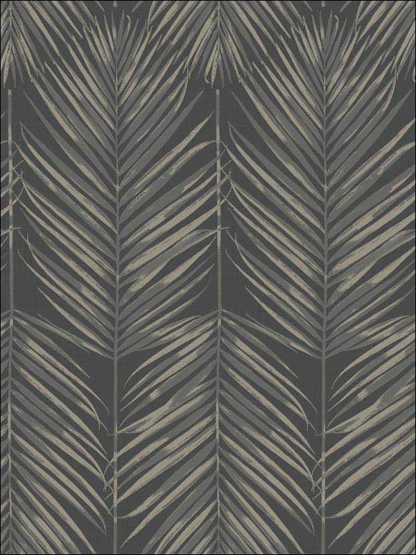 Paradise Palm fabric in black sands color - pattern number MB30000 - by Seabrook in the Beach House collection