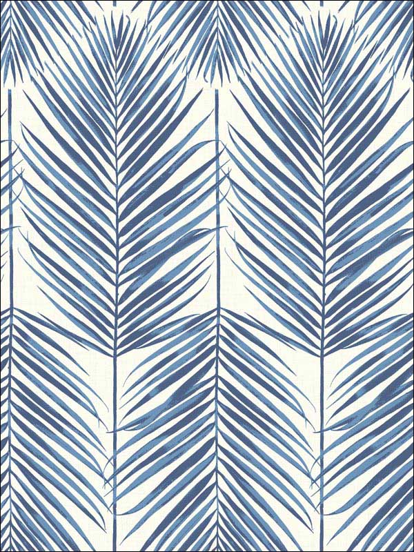 Paradise Palm fabric in coastal blue color - pattern number MB30002 - by Seabrook in the Beach House collection