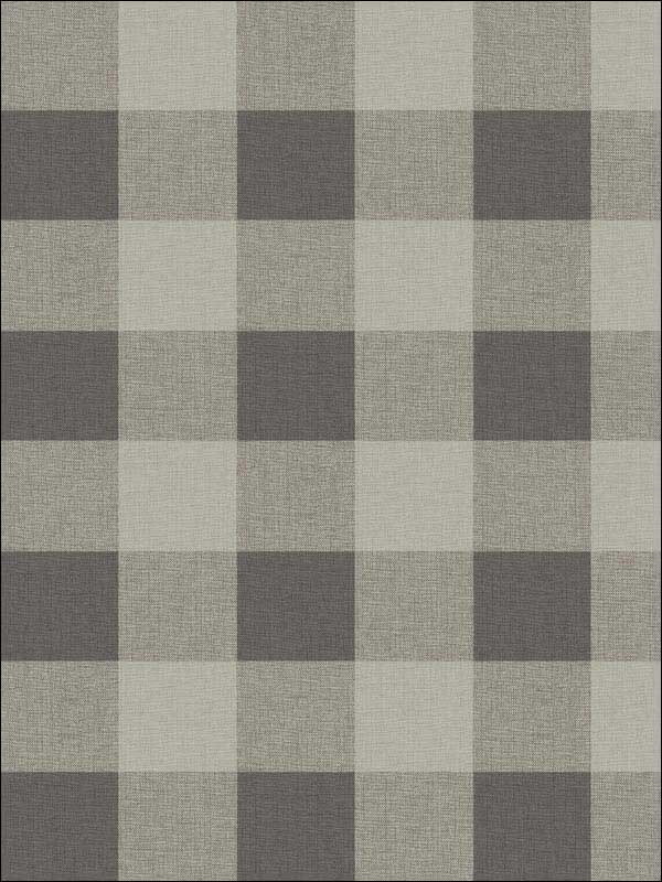 Picnic Plaid wallpaper in black sands color - pattern number MB31906 - by Seabrook in the Beach House collection