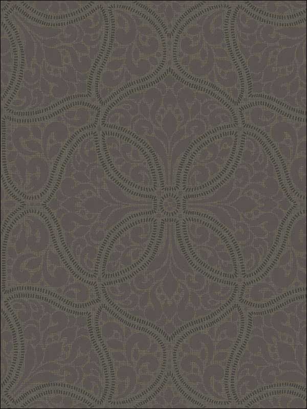 Scroll Trail fabric in mocha and ebony color - pattern number 2010706 - by Seabrook in the Aura by Etten Gallerie collection