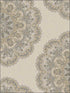 Lace Medallion fabric in gold and charcoal color - pattern number 2010906 - by Seabrook in the Aura by Etten Gallerie collection