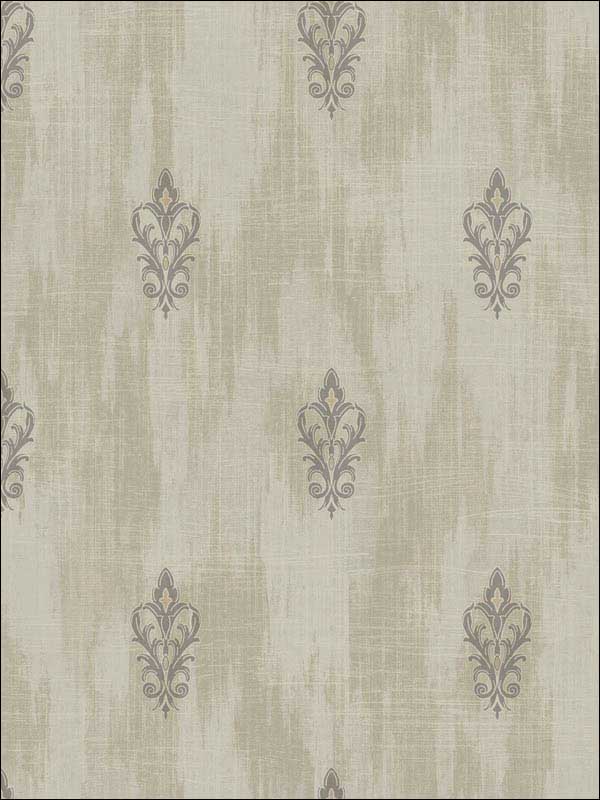 Fleur de Lis wallpaper in beige and cream color - pattern number 2011106 - by Seabrook in the Aura by Etten Gallerie collection