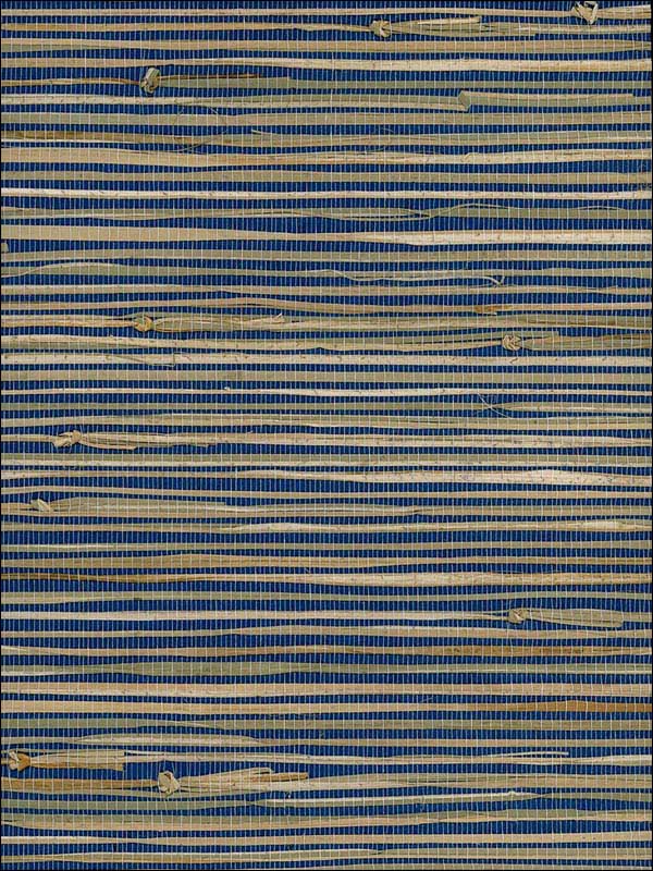 Triangle Grass fabric in blue tan color - pattern number NR125X - by Seabrook in the Natural Resource Seabrook collection
