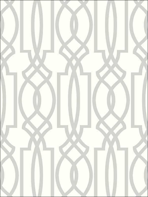 Soft Gray Deco Lattice Peel and Stick wallpaper in soft gray and white color - pattern number NW31508 - by NextWall in the Peel and Stick Wallpaper by Nextwall collection