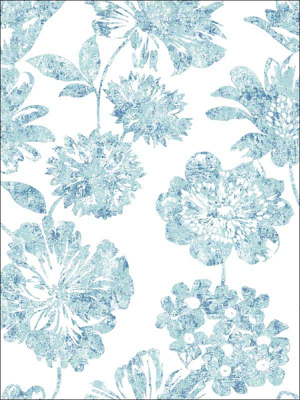 Folia Floral fabric in blue color - pattern number 2901-25415 - by A Street Prints in the Perennial collection