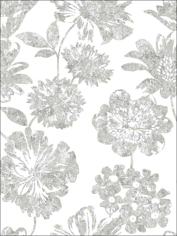 Folia Floral fabric in taupe color - pattern number 2901-25416 - by A Street Prints in the Perennial collection