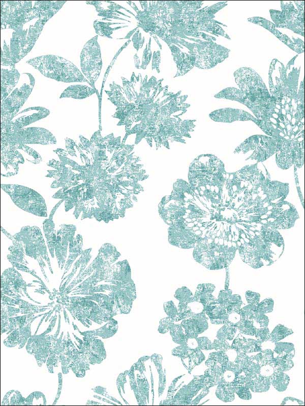 Folia Floral fabric in aqua color - pattern number 2901-25418 - by A Street Prints in the Perennial collection