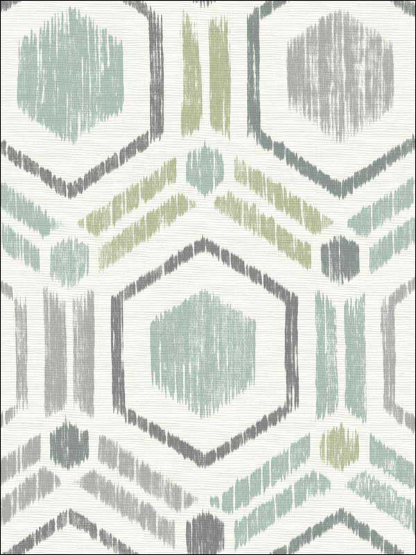 Borneo Geometric Grasscloth wallpaper in light green color - pattern number 2901-25435 - by A Street Prints in the Perennial collection