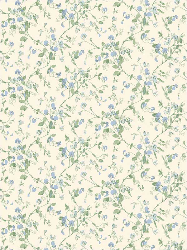 Sweet Pea fabric in blue color - pattern number 100/6031.CS.0 - by Cole and Son in the Botanical Botanica collection