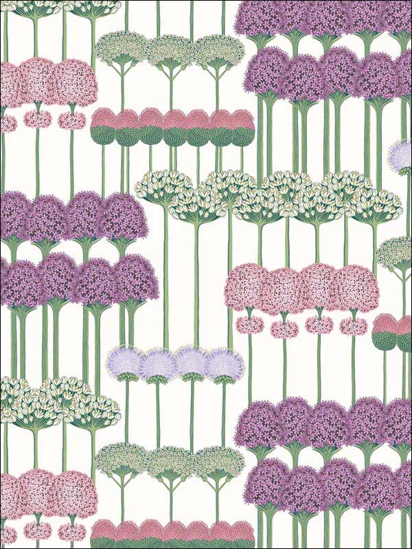 Allium fabric in mulberry blush lilac white color - pattern number 115/12034.CS.0 - by Cole and Son in the Botanical Botanica collection
