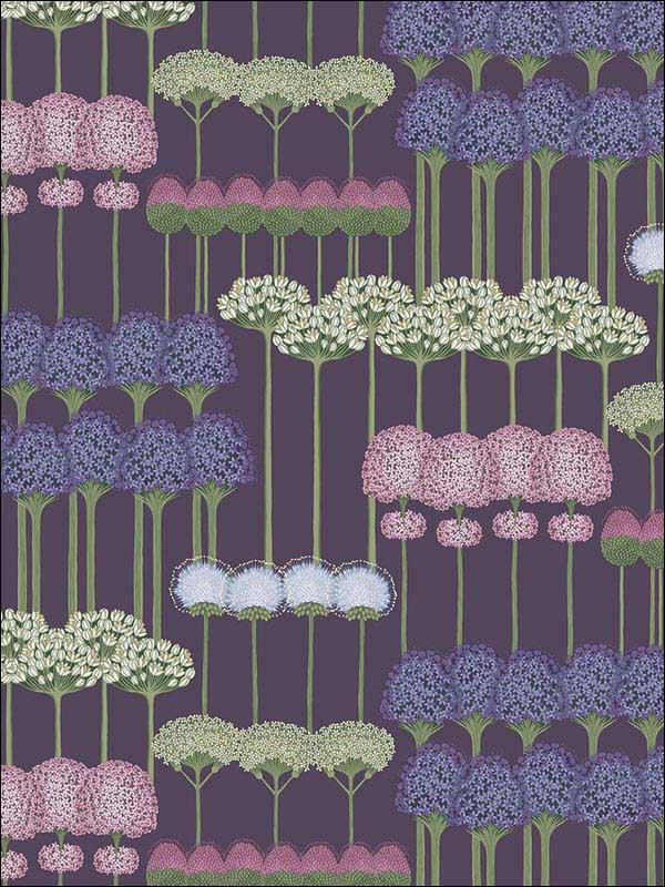 Allium fabric in mulberry heather violet color - pattern number 115/12036.CS.0 - by Cole and Son in the Botanical Botanica collection