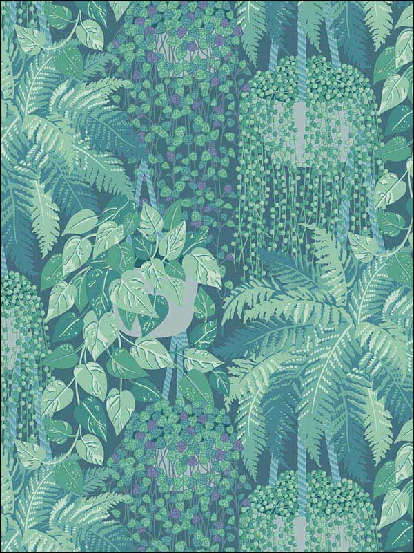 Fern fabric in viridian and teal color - pattern number 115/7022.CS.0 - by Cole and Son in the Botanical Botanica collection