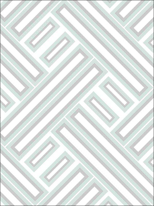Rectangles fabric in mint metallic silver color - pattern number GX37605 - by Patton Norwall in the Geometrix collection