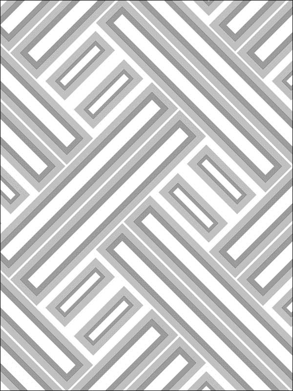 Rectangles fabric in metallic silver grey color - pattern number GX37608 - by Patton Norwall in the Geometrix collection