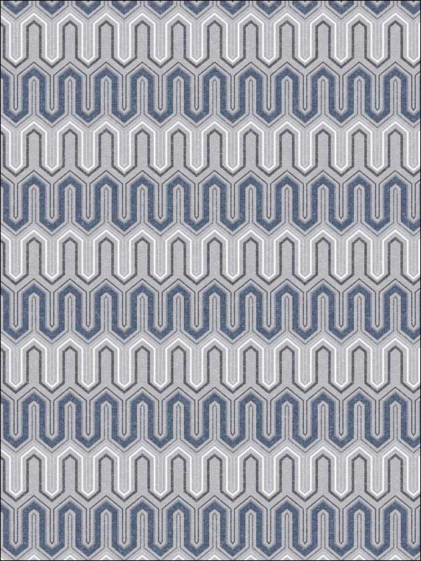 Zig Zag fabric in grey midnight blue color - pattern number GX37611 - by Patton Norwall in the Geometrix collection