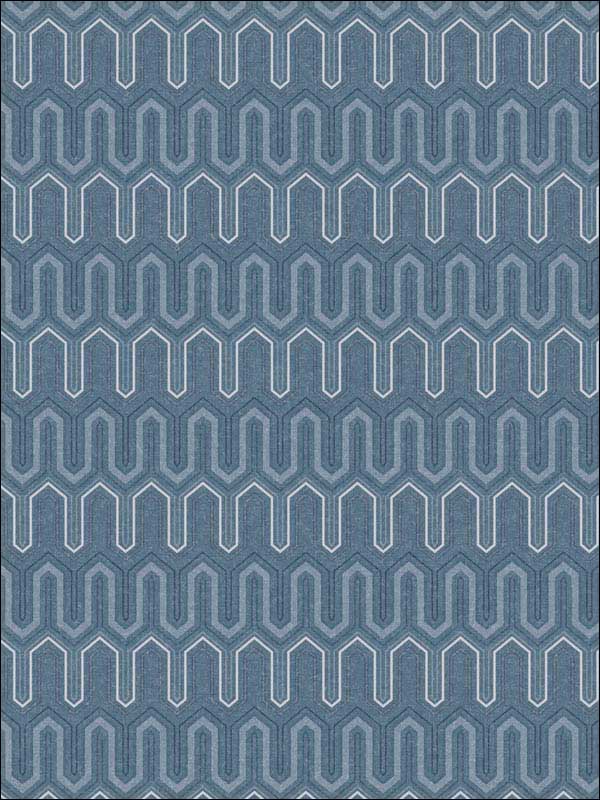 Zig Zag fabric in denim blues navy color - pattern number GX37618 - by Patton Norwall in the Geometrix collection