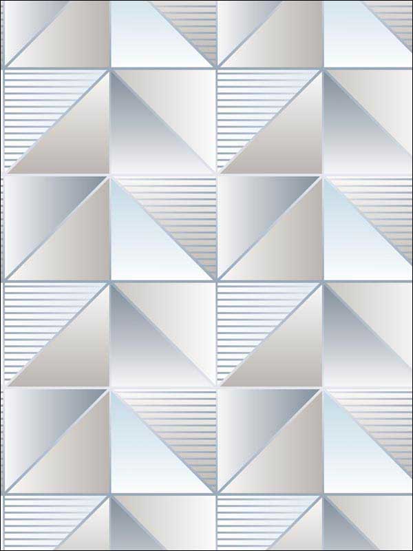 Cubist wallpaper in blue grey sea color - pattern number GX37634 - by Patton Norwall in the Geometrix collection
