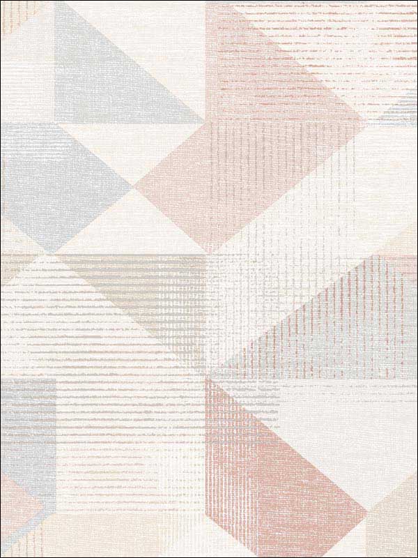 Silk Screen Geometric wallpaper in pink blush rose beige color - pattern number GX37656 - by Patton Norwall in the Geometrix collection