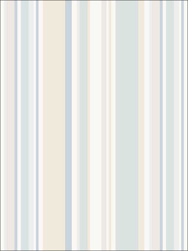 Step Stripe fabric in blue beige taupe linen soft blue sky color - pattern number ST36909 - by Patton Norwall in the Simply Stripes 3 collection
