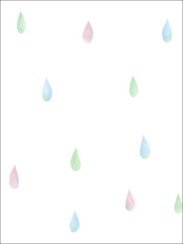 Raindrops fabric in pink blue and green color - pattern number DA60002 - by Seabrook in the Day Dreamers collection