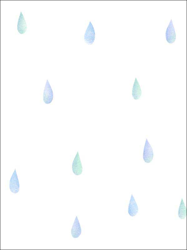 Raindrops fabric in periwinkle and mint color - pattern number DA60004 - by Seabrook in the Day Dreamers collection