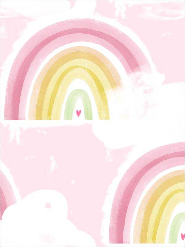Rainbows fabric in blush color - pattern number DA60201 - by Seabrook in the Day Dreamers collection