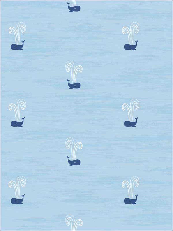 Tiny Whales fabric in sky blue and navy color - pattern number DA60302 - by Seabrook in the Day Dreamers collection