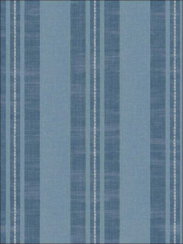 Linen Stripe fabric in sky blue and denim color - pattern number DA60402 - by Seabrook in the Day Dreamers collection