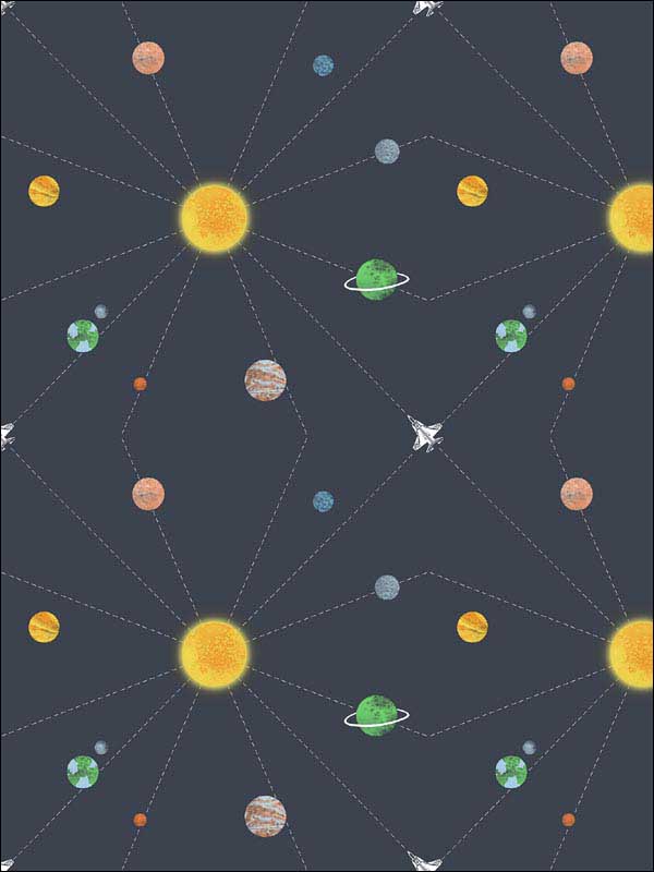 Connecting Space fabric in midnight blue color - pattern number DA60600 - by Seabrook in the Day Dreamers collection