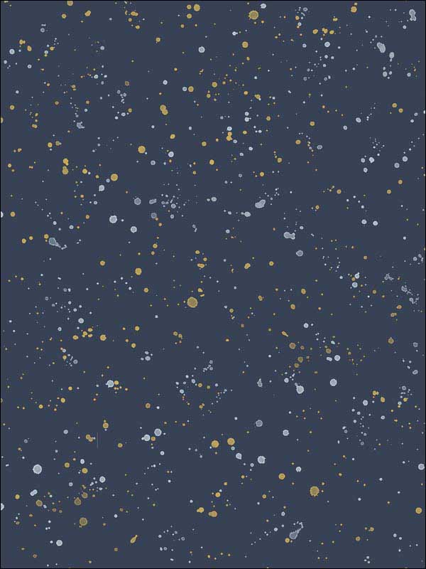 Paint Splatter fabric in navy and metallic gold color - pattern number DA60802 - by Seabrook in the Day Dreamers collection