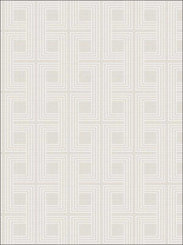 Interlocking Squares wallpaper in metallic tan and off white color - pattern number AW71603 - by Collins and Company in the Casa Blanca 2 collection