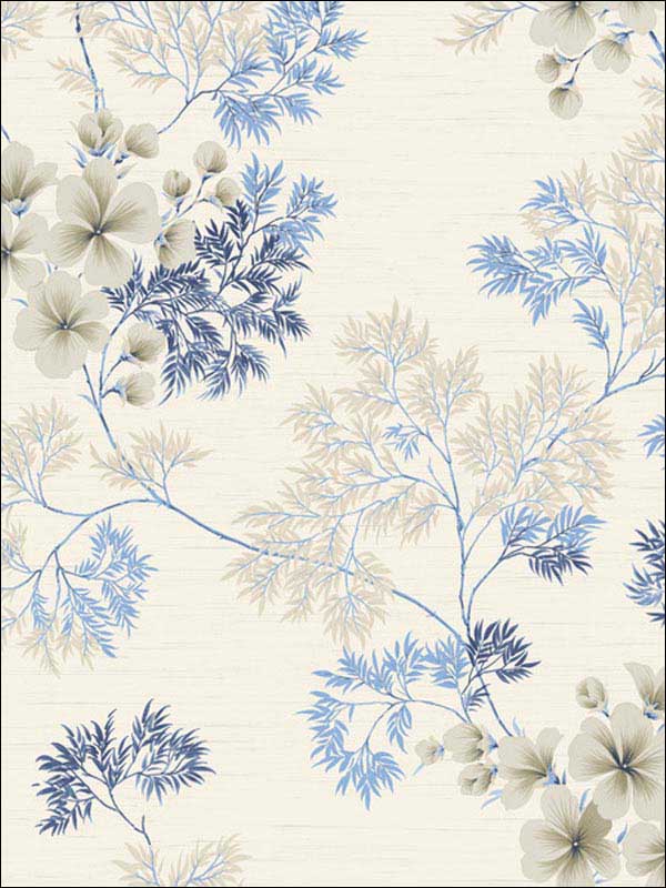 Flora fabric in indigo color - pattern number WBP10102.WT.0 - by Winfield Thybony in the Barclay Butera Living in Style collection