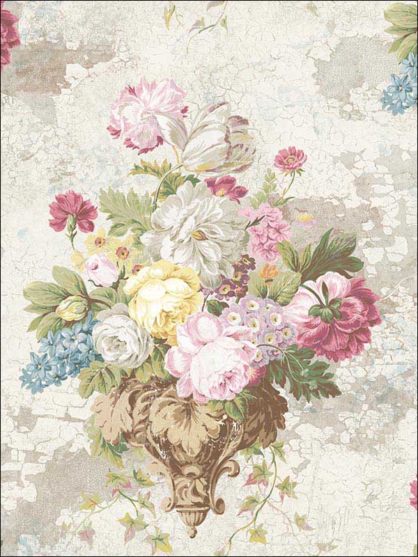 Flower Cameo fabric in soft white color - pattern number RM60009 - by Casa Mia in the Diamond collection