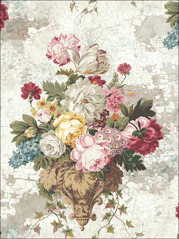 Flower Cameo fabric in grey white color - pattern number RM60012 - by Casa Mia in the Diamond collection
