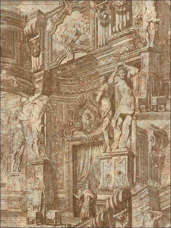 Antique Monument fabric in soft bronze color - pattern number RM60106 - by Casa Mia in the Diamond collection