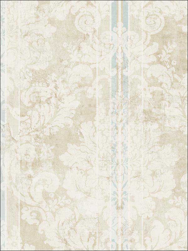 Imperial Damask fabric in soft beige white color - pattern number RM60302 - by Casa Mia in the Diamond collection