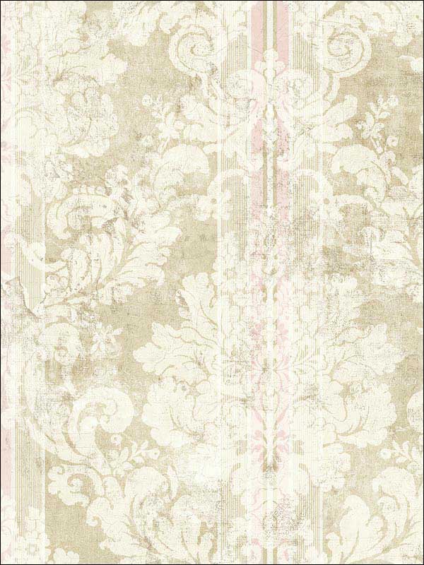Imperial Damask fabric in white beige color - pattern number RM60309 - by Casa Mia in the Diamond collection