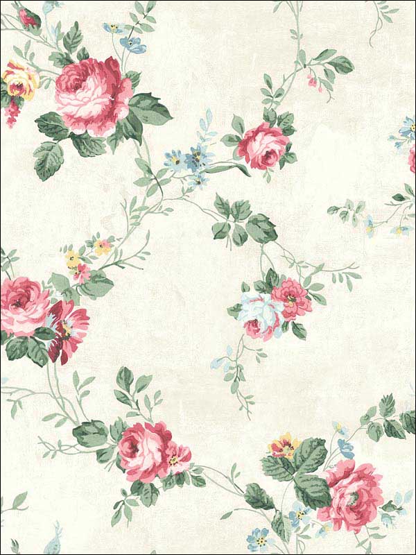 English Flower fabric in soft cream color - pattern number RM60502 - by Casa Mia in the Diamond collection