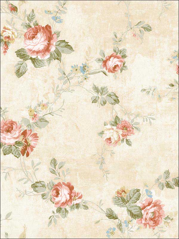 English Flower fabric in soft beige color - pattern number RM60506 - by Casa Mia in the Diamond collection