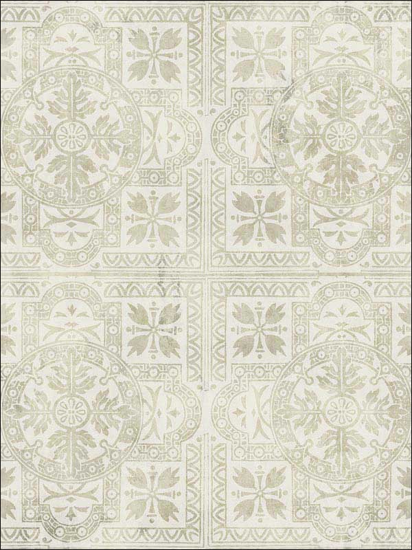 Ceramic Tiles fabric in cream beige color - pattern number RM61008 - by Casa Mia in the Diamond collection