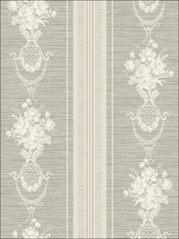 Antique Stripes fabric in grey soft grey color - pattern number RM61418 - by Casa Mia in the Diamond collection