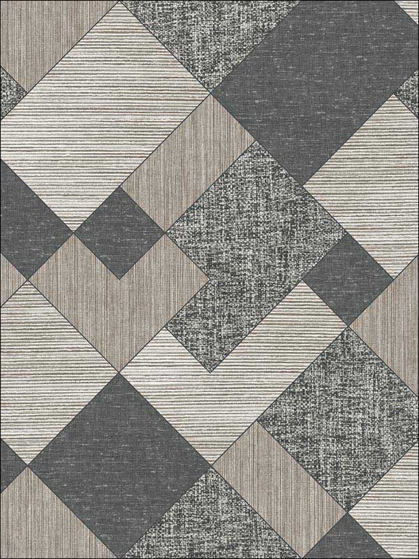 Textile Geo fabric in soft black grey color - pattern number RM90300 - by Casa Mia in the Graphite collection